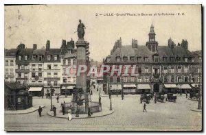 Postcard Old Lille Grand Place and the Exchange Column