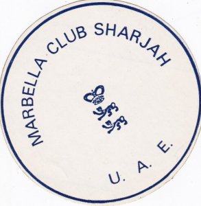 Sharjah Marbella Club Vintage Luggage Label sk1925