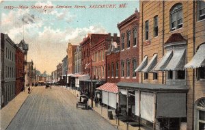 J33/ Salisbury Maryland Postcard c1910 Main Street Stores Wagon 157