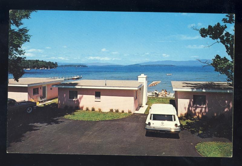 Gilford, New Hampshire/NH Postcard, Silver Sands Motel, Beach Cottages & Marina