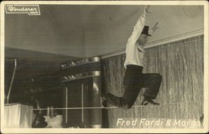 Sideshow Act Acrobat Tightrope FRED FARDI & MARGA Berlin Real Photo Postcard