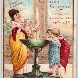 1883 Bloomfield, Conn. Baby Fountain Trade Card Hoyt's German Cologne Rowley C11