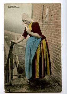 236389 HOLLAND VOLENDAM native girl 1911 year tinted RPPC