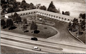 RPPC Postcard ON West Hill Lido Motel Roadside Classic Cars Aerial View 1953 S96