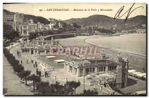 Postcard Old San Sebastian Balneario de la Perla are Miraconcha