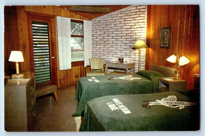 Homestead Florida Postcard White Heron Motel Bedroom View c1960 Vintage Antique