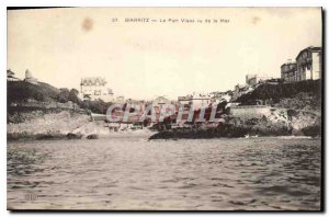 Old Postcard Biarritz Le Vieux Port seen of the Sea