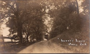 RPPC Peru Indiana Lovers Lane horse carriage early romantic view