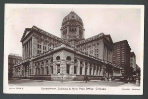 1907 RPPC Government Building & New Post Office Chicago IL