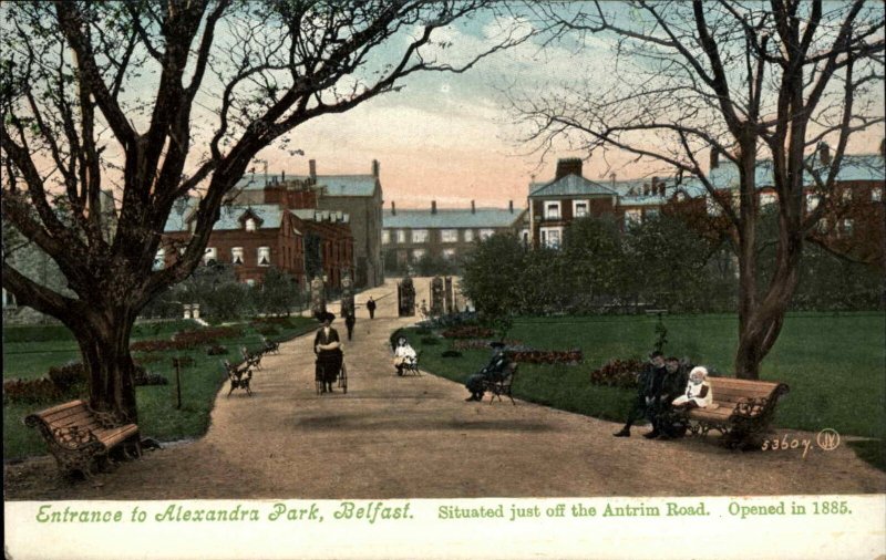 Belfast Ireland Alexandria Park Entrance c1910 Vintage Postcard