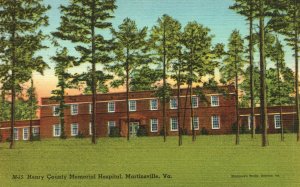 Vintage Postcard Henry County Memorial Hospital Martinsville Virginia Asheville