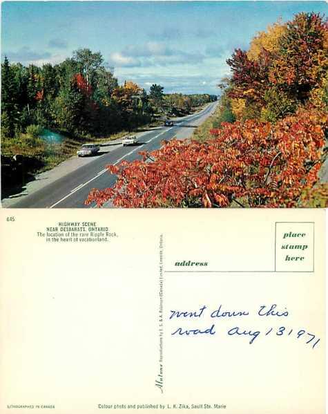 Highway Scene near Desbarats, Ontario, Canada, Chrome