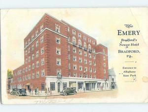 Damaged-Back Divided-Back THE EMERY HOTEL Bradford Pennsylvania PA B4924