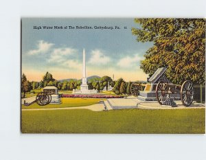 Postcard High Water Mark of The Rebellion Gettysburg Pennsylvania USA