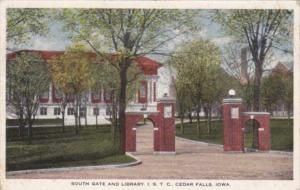 Iowa Cedar Falls South Gate and Library Iowa State Teachers College 1917