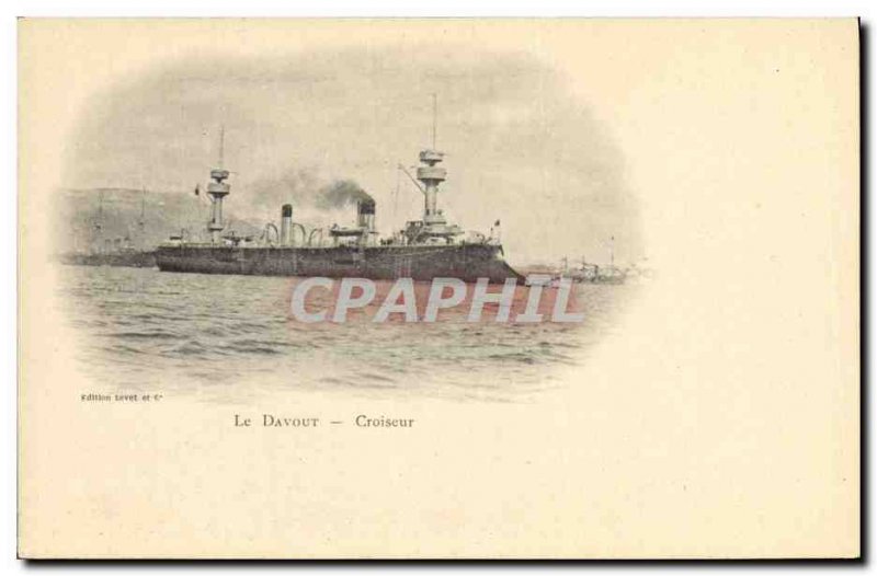 Old Postcard warship Davout Cruiser