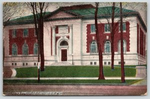 Utica New York~Utica Public Library~Grand Entrance~Tall Trees in Front~1911 