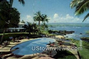 Naniloa Hotel Pool Terrace - Hilo Bay, Hawaii HI