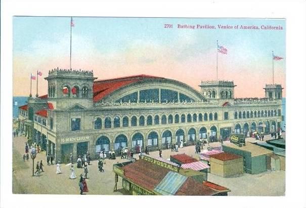 LP87     Venice, California, vintage postcard,  Bathing 