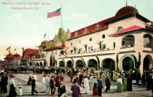 Circa 1905-10 Pavilion, Casino & Bath House Redondo Beach California Postcard P8
