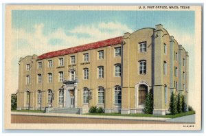 c1940's US Post Office Building Entrance Door Steps Waco Texas Unposted Postcard