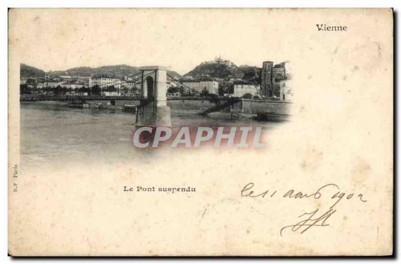 Old Postcard Vienna Suspension Bridge