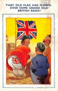 US6160 woman with the British flag on her panties  comic postcard artist signed