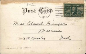 Louisiana Purchase Exposition 1904 Festival Hall & Cascades Glitter Postcard