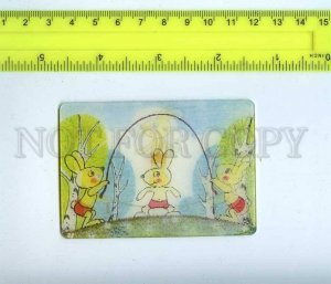 259081 Kuritsyn How become big Cartoon Hares lenticular 3-D Pocket 1984 y