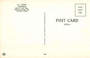 Pompano Beach Florida St Clairs Cafeteria Street View Vintage Postcard K43183