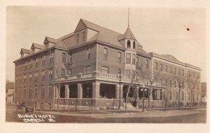 Carroll Iowa Burke's Hotel Real Photo Vintage Postcard AA12032