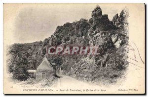 Postcard Old Environsnd'Avallon Road Pontaubert the Rock of Sister