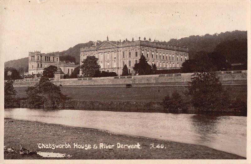 BR80401 chasworth house and river derwent real photo uk