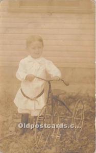 Child with tricycle Real Photo Bicycle Unused 