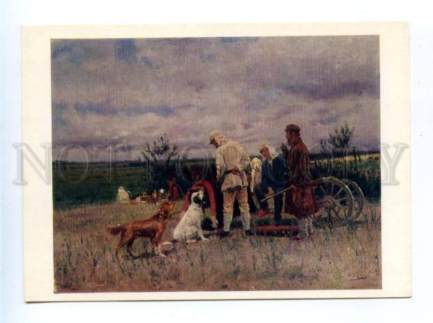 157297 HUNT Hunter Rest SETTER by MAKOVSKY old Russian PC