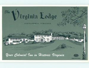 Unused Pre-1980 VIRGINIA LODGE MOTEL Alexandria Virginia VA s1861