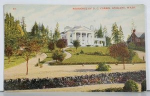 Spokane Washington Residence of D.C. Corbin Railroad Tycoon Postcard K8