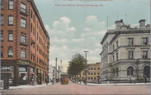 Postcard Third and Walnut Street Harrisburg PA