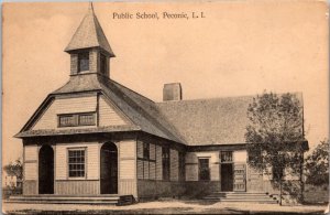 View of Public School, Peconic Long Island NY Vintage Postcard Y53