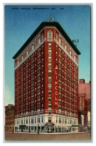 Vintage 1940's Advertising Postcard The Hotel Lincoln Indianapolis Indiana