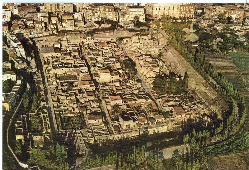 Italy, ERCOLANO SCAVI, Veduta dall' aereo, View from aircraft, unused Postcard