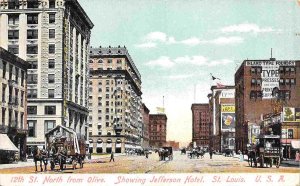 12th Street Looking North St Louis Missouri 1910c postcard