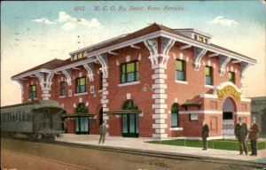 Reno Nevada California Oregon RR NCO Depot c1900-20s Vintage Postcard