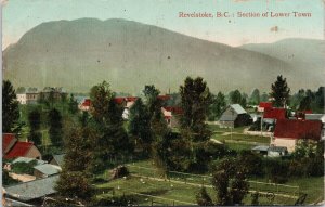 Revelstoke BC Section of Lower Town c1913 Postcard G59 *as is