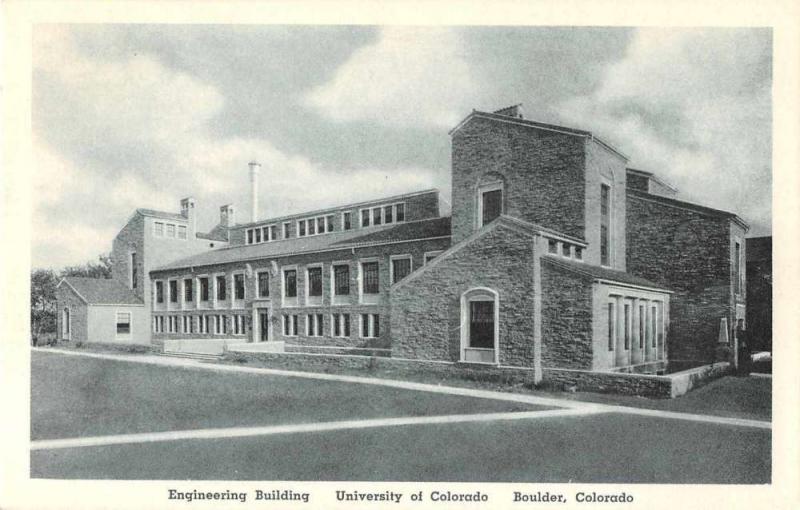 Boulder Colorado University Engineering Building Antique Postcard J51321