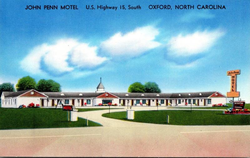 North Carolina Oxford John Penn Motel