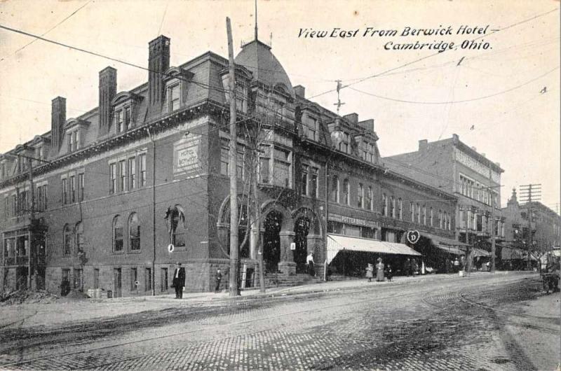 Cambridge Ohio View from Berwick Hotel Antique Postcard J46112