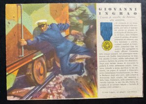 Mint Italy Patriotic Postcard WWII Gold Medal Of Military Valor Giovanni Ingrao