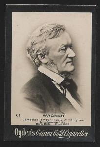 Ogden's Guinea Gold WAGNER Cigarettes Card. Few small faults