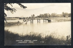 RPPC FAIRBURY NEBRASKA CRYSTAL SPRINGS PARK BRIDGE REAL PHOTO POSTCARD